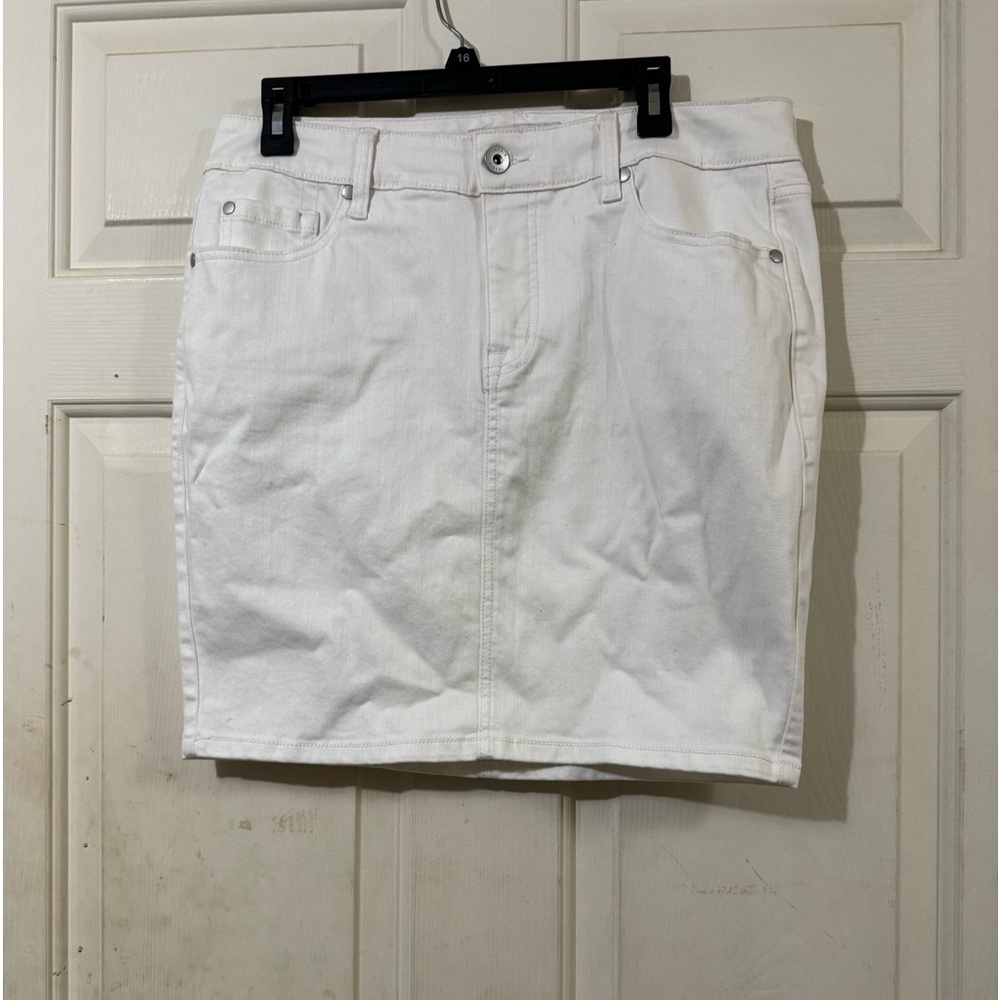 Torrid Denim Mini Skirt White Size 10 With Tags First And Fit
